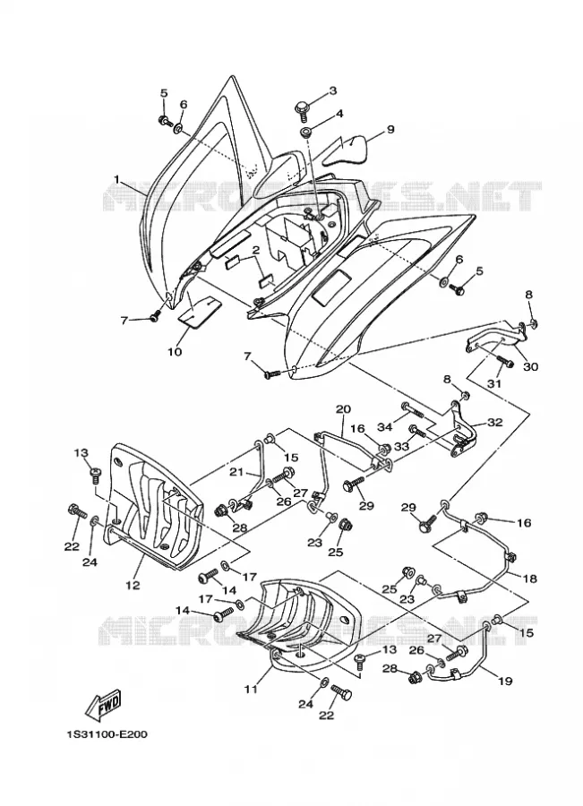 GARDE BOUE ARRIERE Yamaha QUAD 700 2007 RAPTOR  YFM700RYFM70RW
