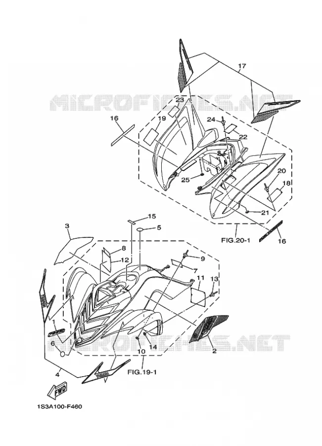 EMBLEME / ETIQUETTE 2 Yamaha QUAD 700 2007 RAPTOR  YFM700RYFM70RW