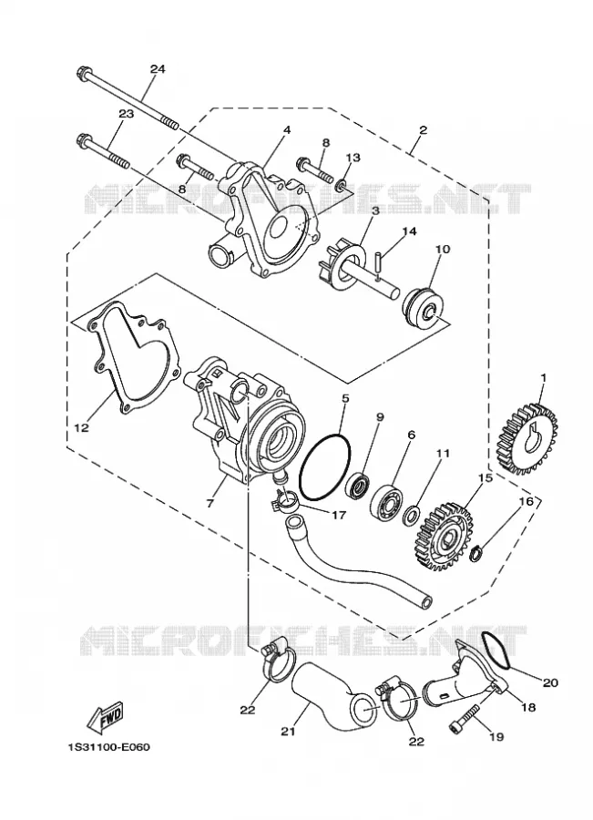 POMPE A EAU / DURITES Yamaha QUAD 700 2007 RAPTOR  YFM700RYFM70RW
