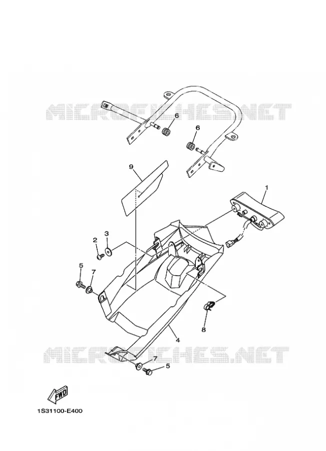 FEU ARRIERE Yamaha QUAD 700 2007 RAPTOR  YFM700R