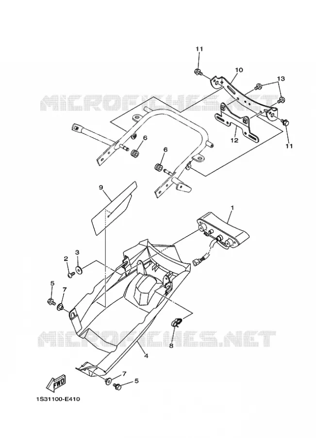 FEU ARRIERE 2 Yamaha QUAD 700 2008 RAPTOR  YFM700R