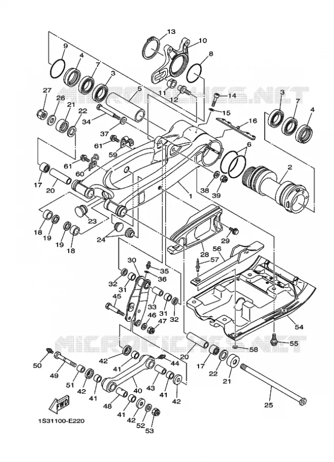 BRAS ARRIERE Yamaha QUAD 700 2008 RAPTOR  YFM700R
