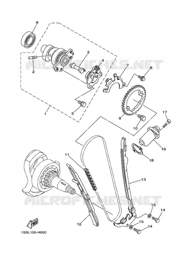 ARBRE A CAMES / CHAINE DE DISTRIBUTION Yamaha QUAD 700 2009 RAPTOR  YFM700RYFM70RY