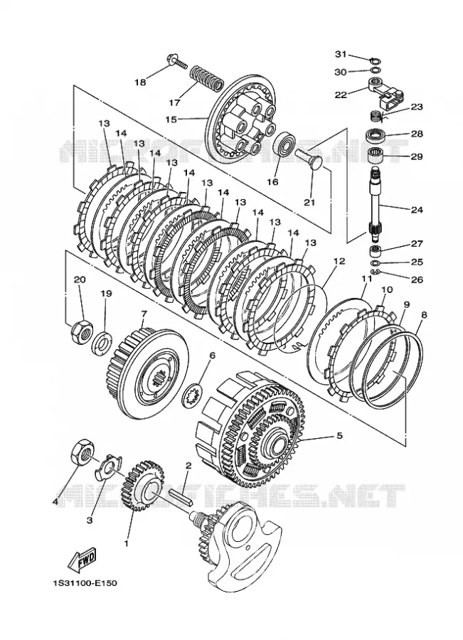 EMBRAYAGE DE DEMARREUR Yamaha QUAD 700 2009 RAPTOR  YFM700RYFM70RY