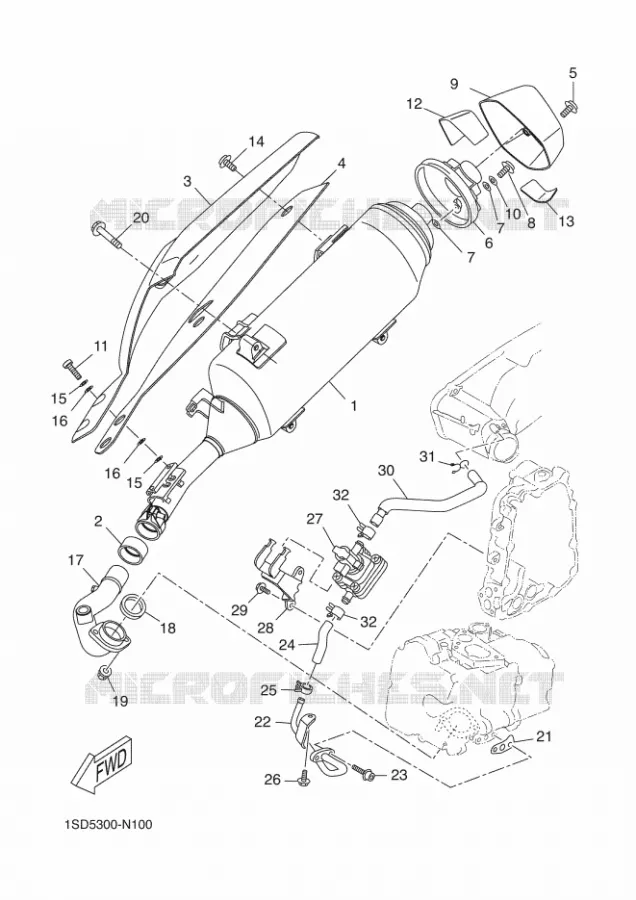 ECHAPPEMENT Yamaha SCOOTER 400 2017 EVOLIS  YP400RA