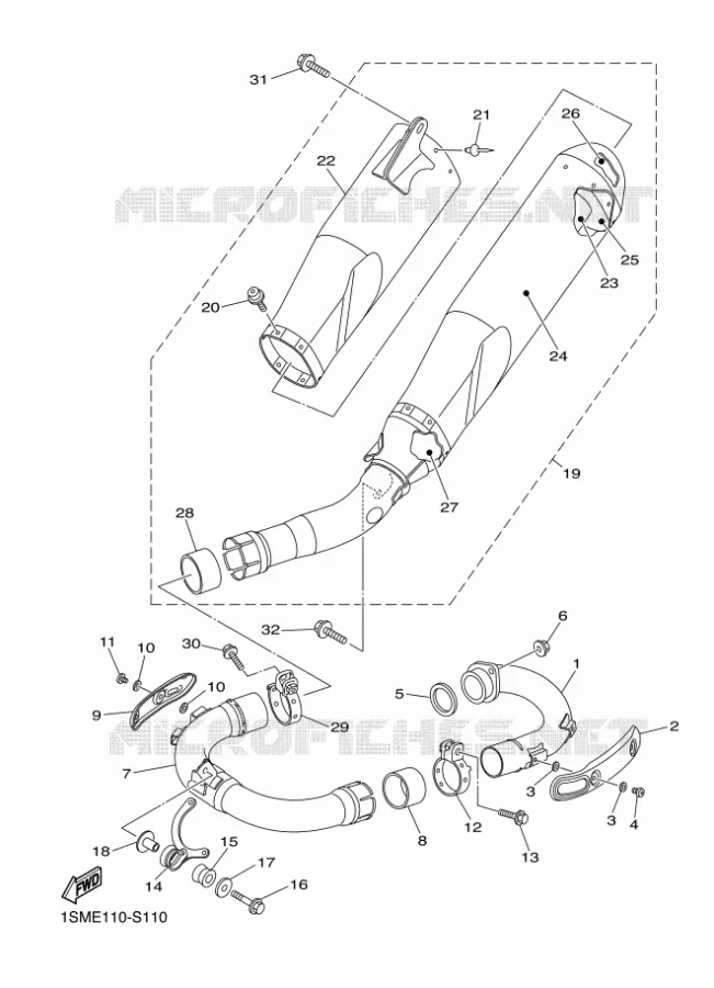 ECHAPPEMENT Yamaha MOTO 250 2017 YZF  YZ250FH
