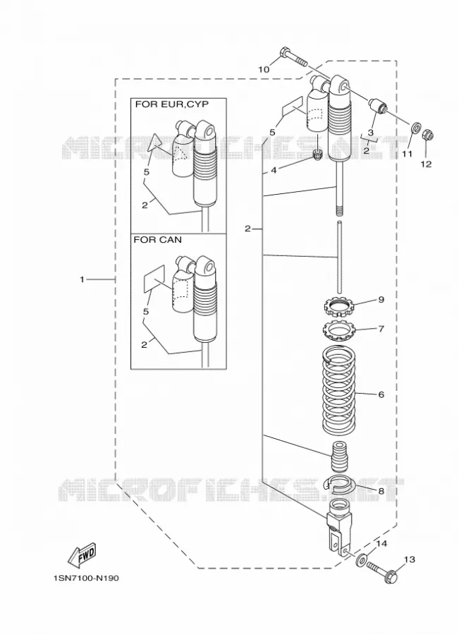 AMORTISSEUR ARRIERE Yamaha MOTO 85 2017 YZ  YZ85