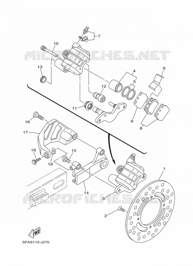 ETRIER DE FREIN ARRIERE Yamaha MOTO 85 2017 YZ  YZ85