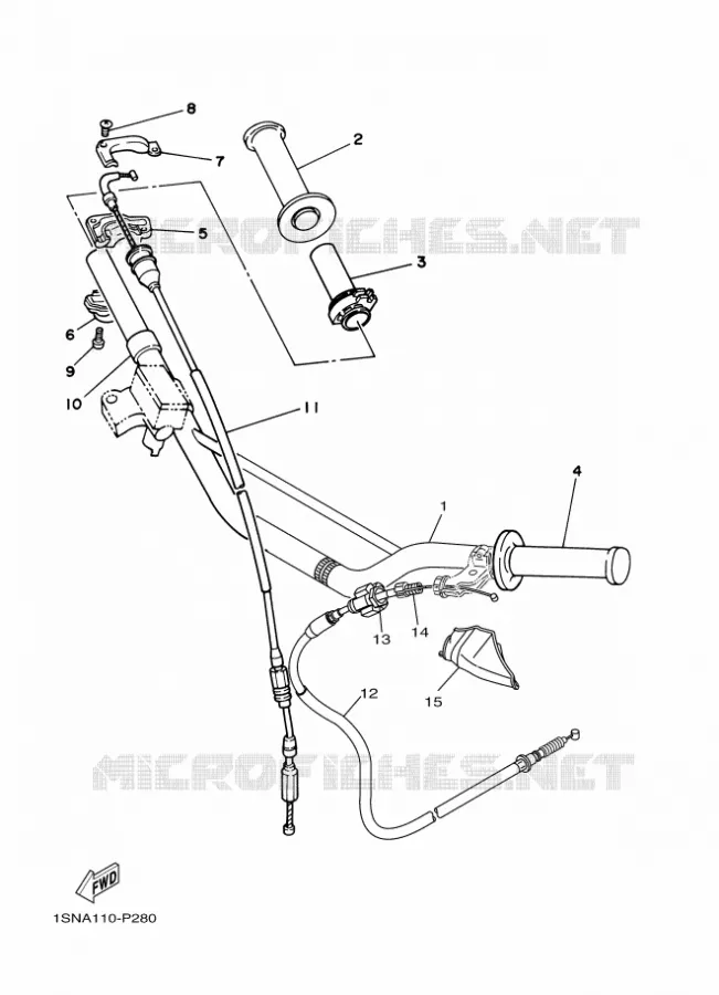 GUIDON ET CABLES Yamaha MOTO 85 2017 YZ  YZ85