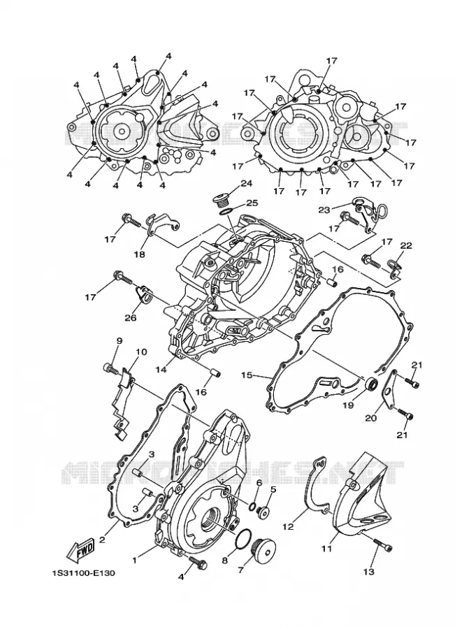 CARTER - MOTEUR 1 Yamaha QUAD 700 2013 RAPTOR  YFM700RYFM7RSED