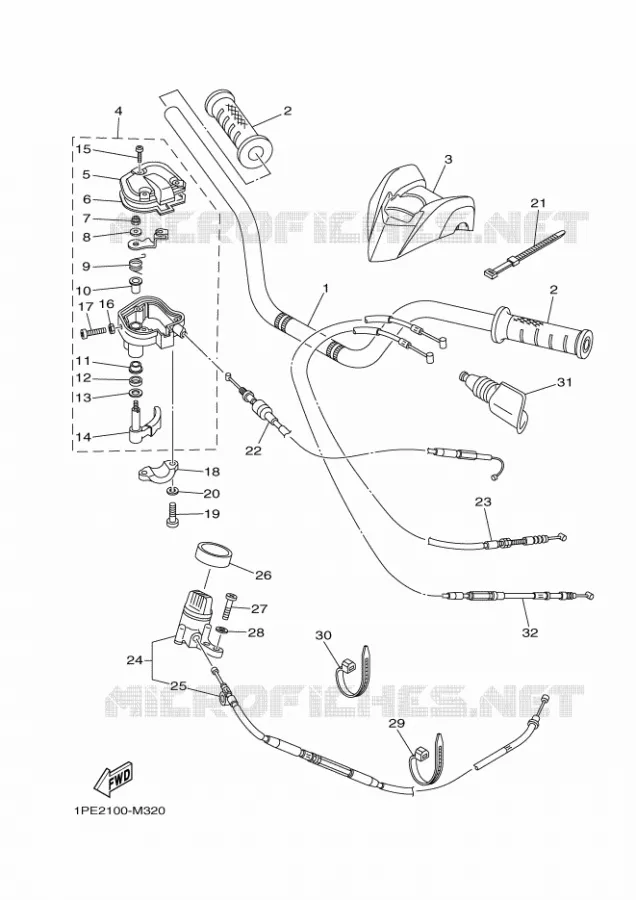 GUIDON ET CABLES Yamaha QUAD 700 2013 RAPTOR  YFM700RYFM7RSED