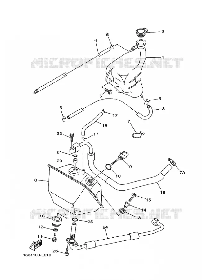 RESERVOIR D'HUILE Yamaha QUAD 700 2014 RAPTOR  YFM700RYFM700RSE
