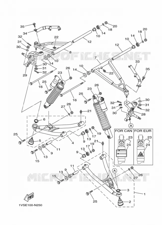 SUSPENSION / ROUE AVANT Yamaha QUAD 700 2014 RAPTOR  YFM700RYFM700RSE