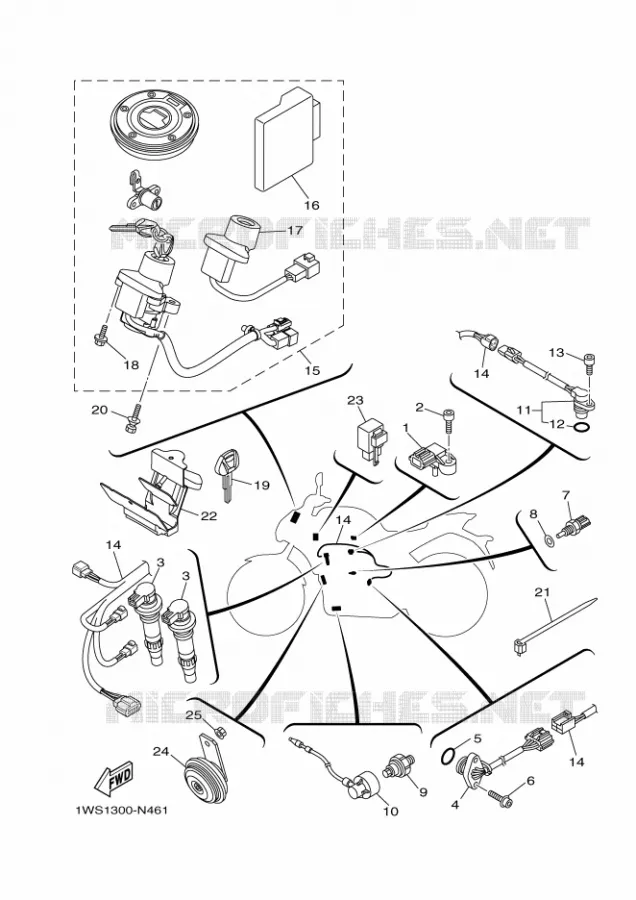 PARTIE ELECTRIQUE 2 Yamaha MOTO 700 2016 MT  MT07