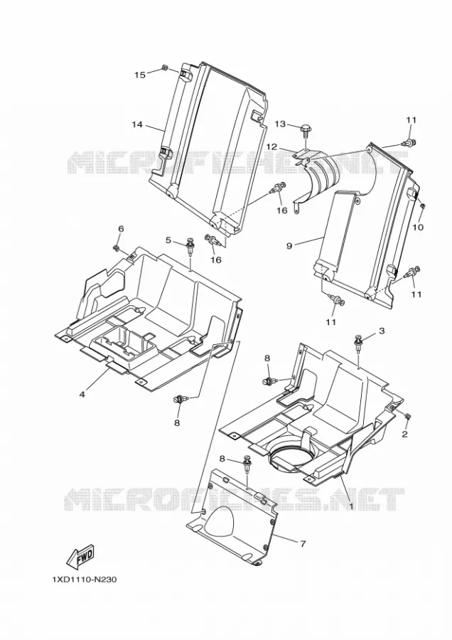 COUVERCLE LATERAL 2 Yamaha SIDE BY SIDE 700 2015 VIKING  YXM700E