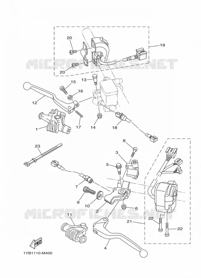COMMODO / LEVIER Yamaha MOTO 250 2016 XT  XT250