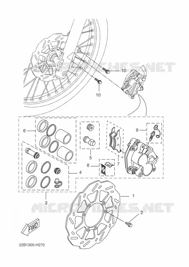 ETRIER DE FREIN AVANT Yamaha MOTO 125 2009 WR-R  WR125R
