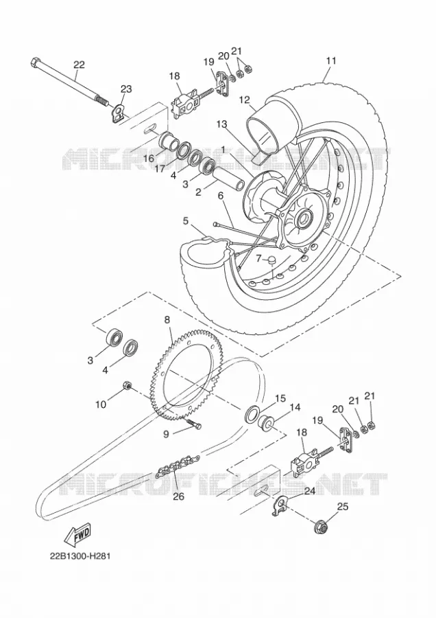 ROUE ARRIERE Yamaha MOTO 125 2009 WR-R  WR125R