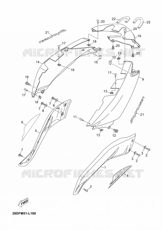 COUVERCLE LATERAL Yamaha SCOOTER 125 2012 XMAX  YP125R