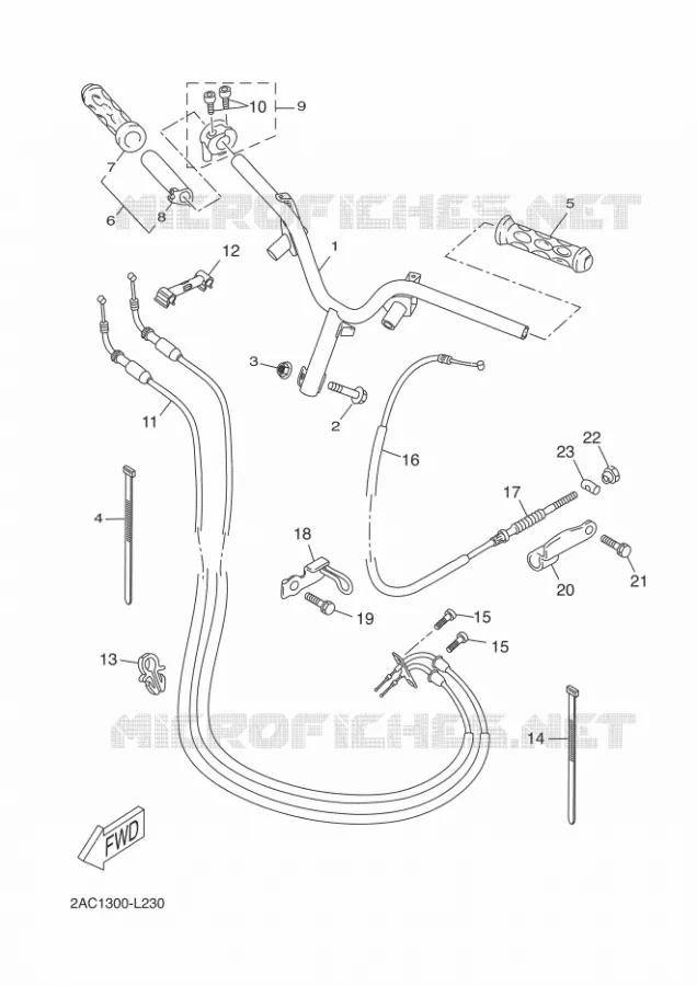 GUIDON ET CABLES Yamaha SCOOTER 50 2012 OVETTO 4T UBS  YN50FU