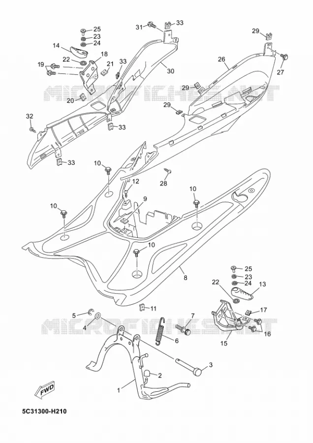 SUPPORT / REPOSE PIEDS Yamaha SCOOTER 50 2013 NEOS 4T  YN50F