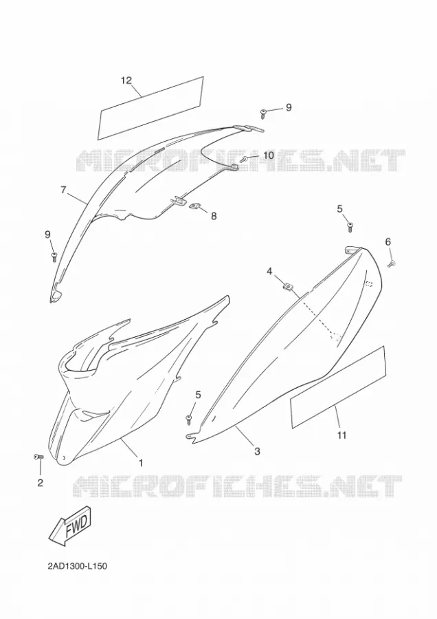 COUVERCLE LATERAL Yamaha SCOOTER 50 2012 MACH  CS50Z