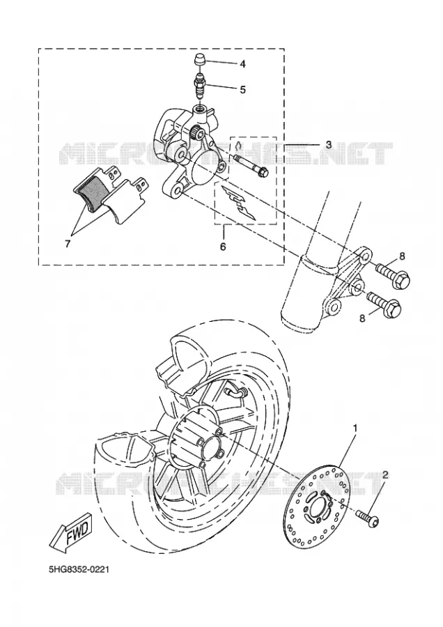 ETRIER DE FREIN AVANT Yamaha SCOOTER 50 2005 ROCKET  CW50RSP