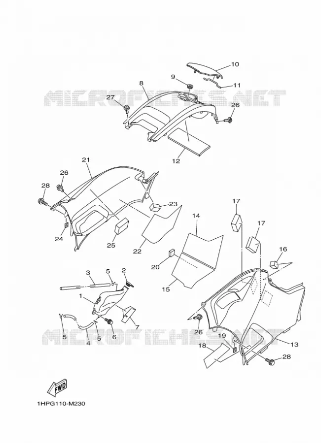 COUVERCLE LATERAL Yamaha QUAD 700 2014 GRIZZLY  YFM700FWADYFM700PHE