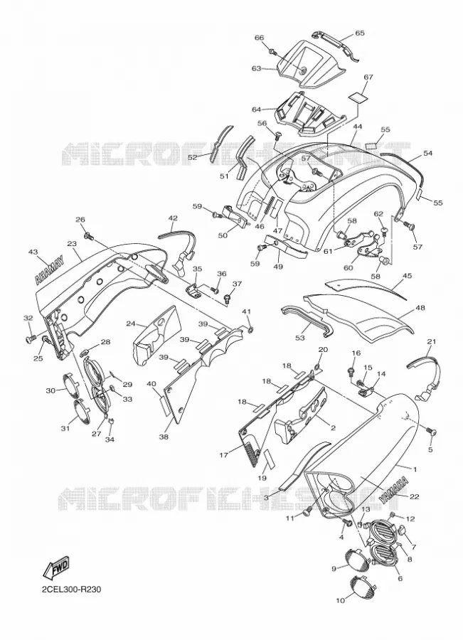 COUVERCLE LATERAL Yamaha MOTO 1700 2016 VMAX  VMX17