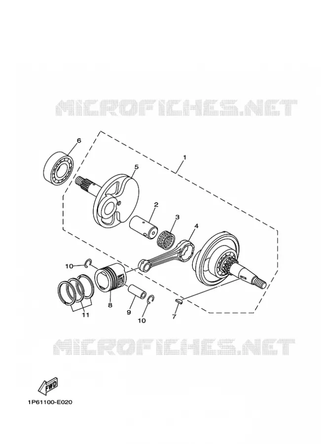 VILEBREQUIN / PISTON Yamaha MOTO 50 2016 TTR  TT-R50E