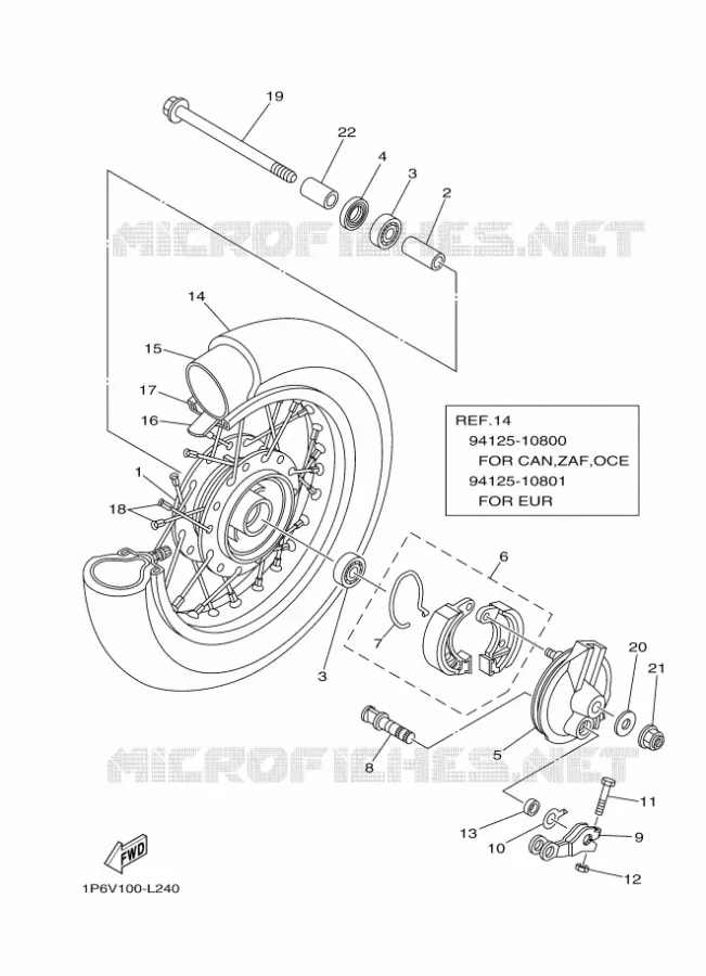 ROUE AVANT Yamaha MOTO 50 2017 TTR  TT-R50E