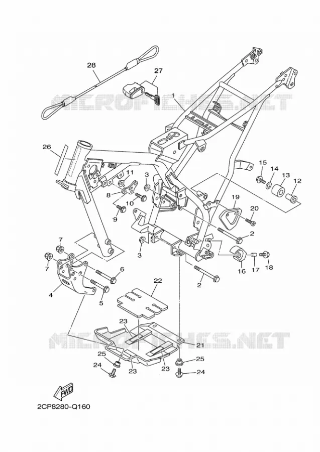 CADRE Yamaha MOTO 125 2016 TTR  TT-R125LW