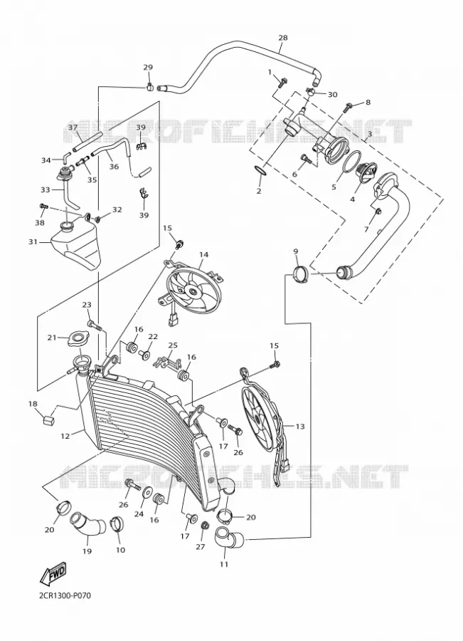 RADIATEUR / DURITES Yamaha MOTO 1000 2016 R1  YZF-R1