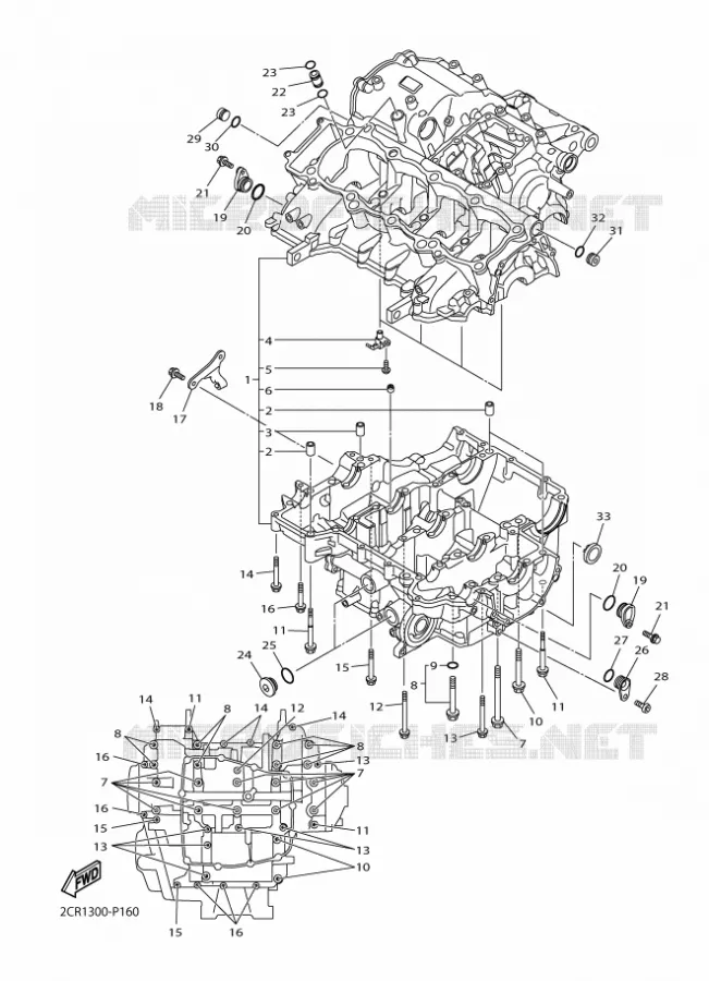CARTER MOTEUR Yamaha MOTO 1000 2016 R1  YZF-R1
