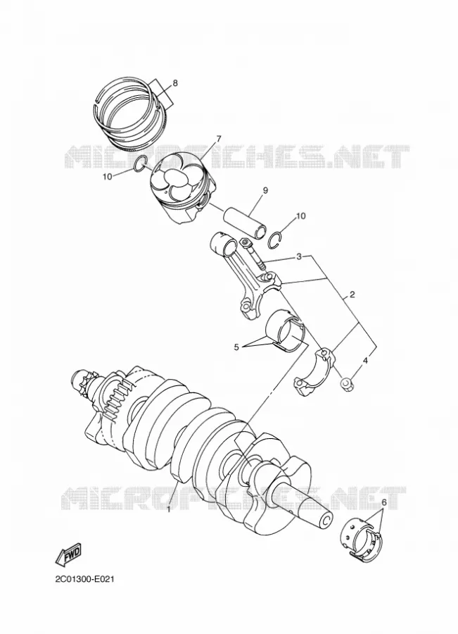 VILEBREQUIN / PISTON Yamaha MOTO 600 2016 R6  YZF-R6
