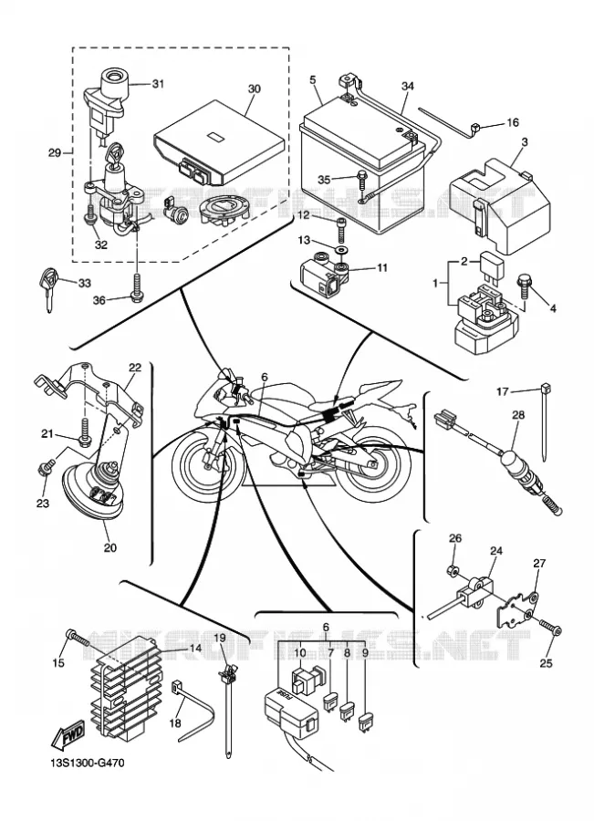 PARTIE ELECTRIQUE 2 Yamaha MOTO 600 2016 R6  YZF-R6