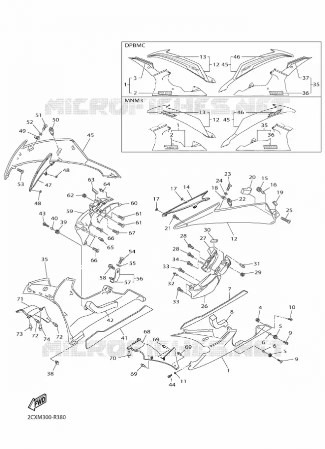 CARENAGES 2 Yamaha MOTO 600 2016 R6  YZF-R6