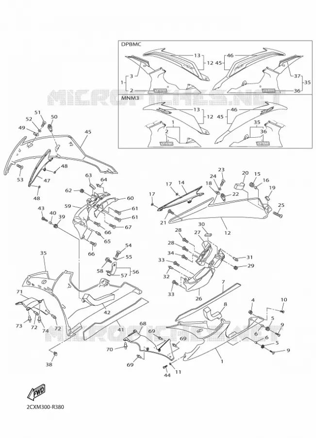 CARENAGES 2 Yamaha MOTO 600 2016 R6  YZF-R6