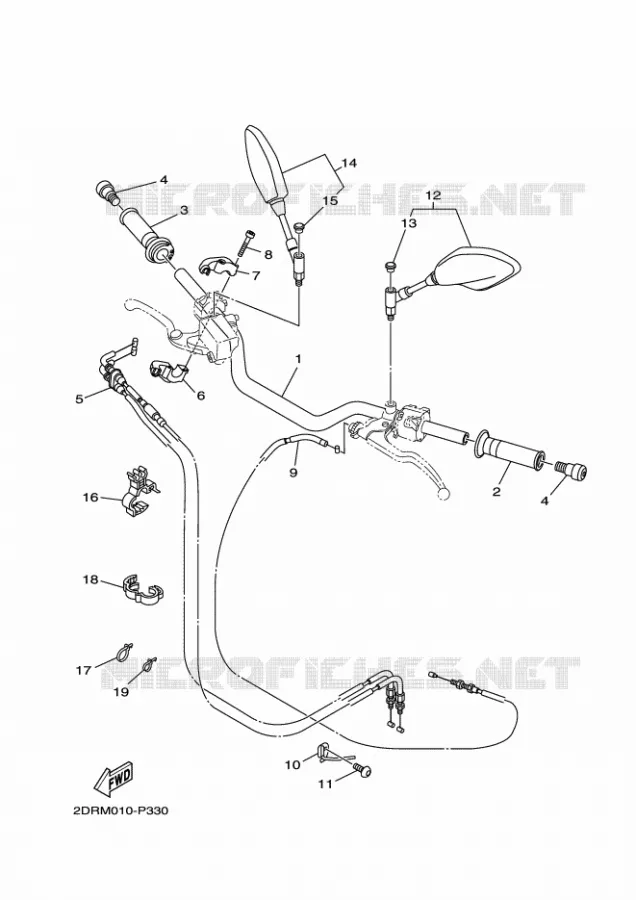 GUIDON ET CABLES Yamaha MOTO 900 2016 MT  MT09A