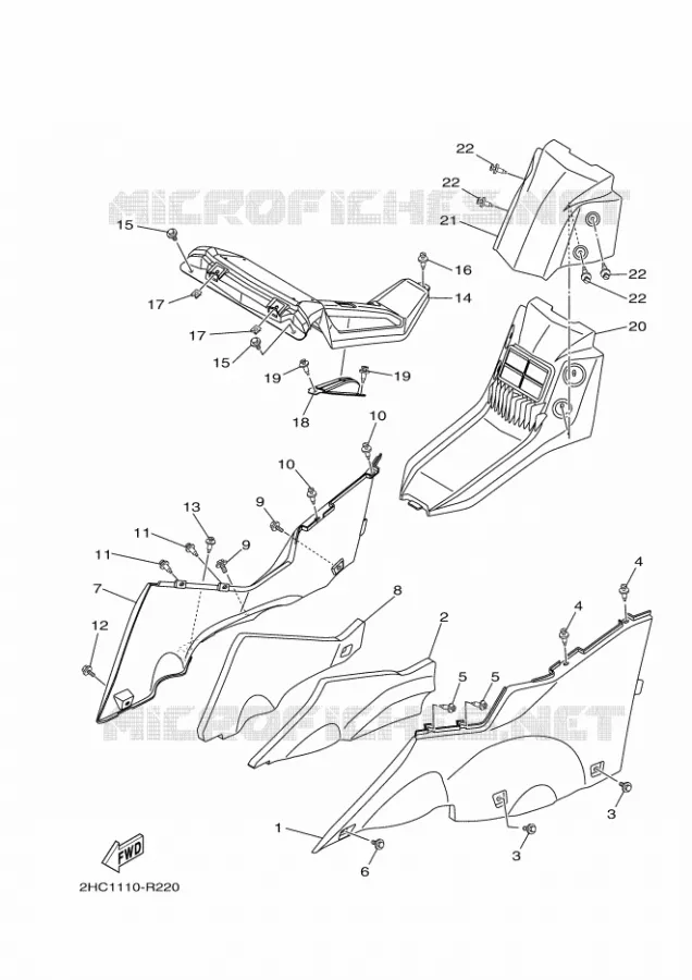 COUVERCLE LATERAL 2 Yamaha SIDE BY SIDE 1000 2016 YXZ  YXZ1000RSE