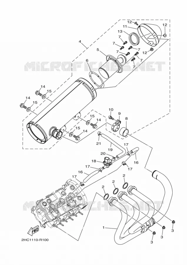 ECHAPPEMENT Yamaha SIDE BY SIDE 1000 2017 YXZ  YXZ1000R