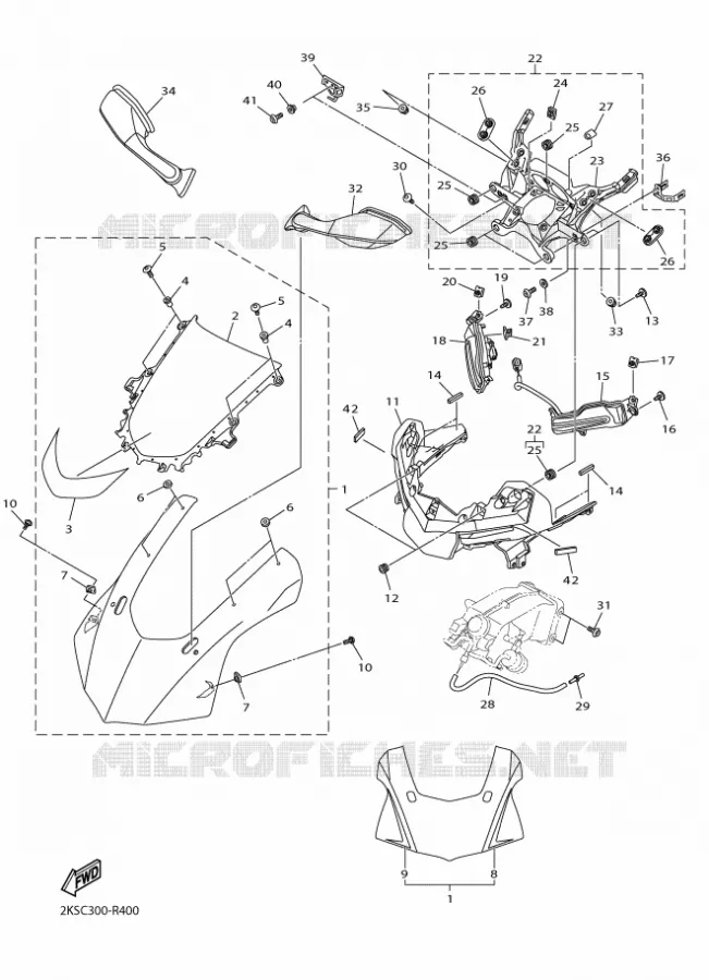 CARENAGES 1  Yamaha MOTO 1000 2016 R1M  YZF-R1M