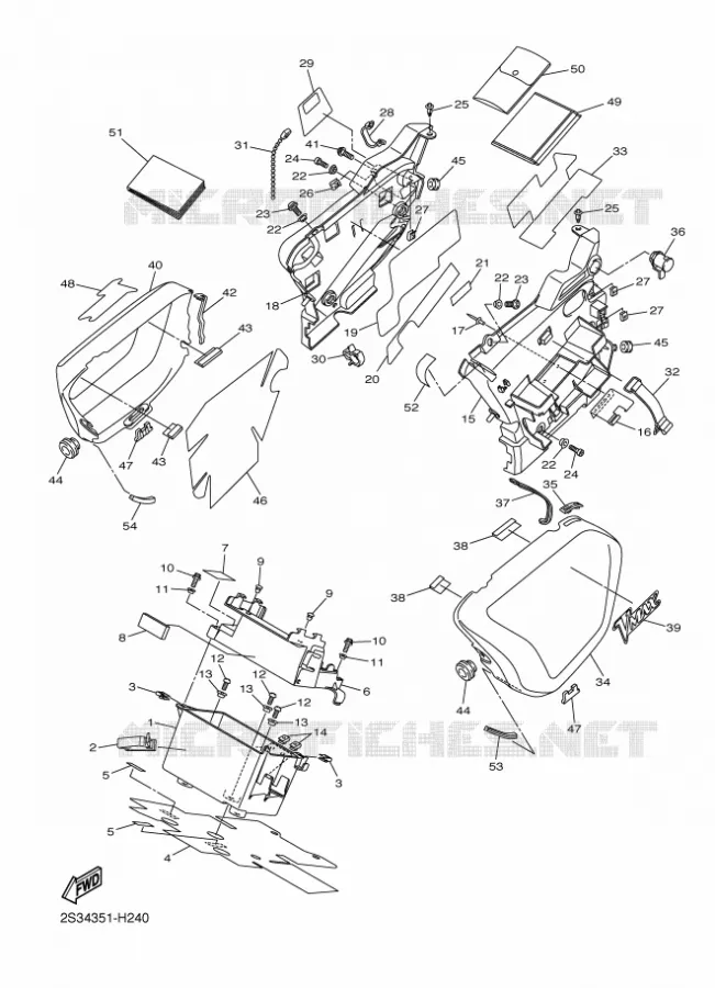 COUVERCLE LATERAL 2 Yamaha MOTO 1700 2009 VMAX  VMAX17