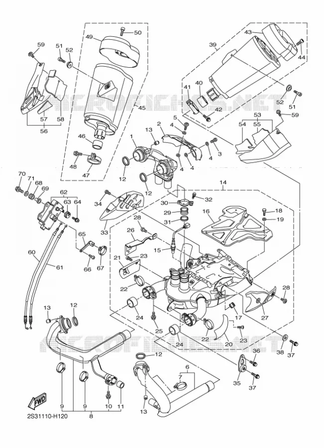 ECHAPPEMENT Yamaha MOTO 1700 2009 VMAX  VMAX17