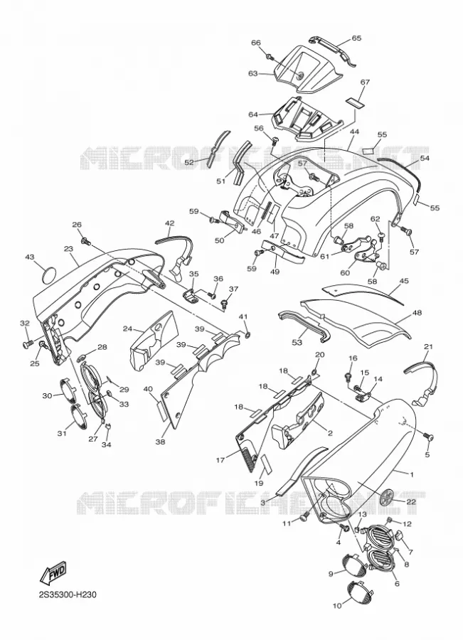 COUVERCLE LATERAL Yamaha MOTO 1700 2009 VMAX  VMAX17