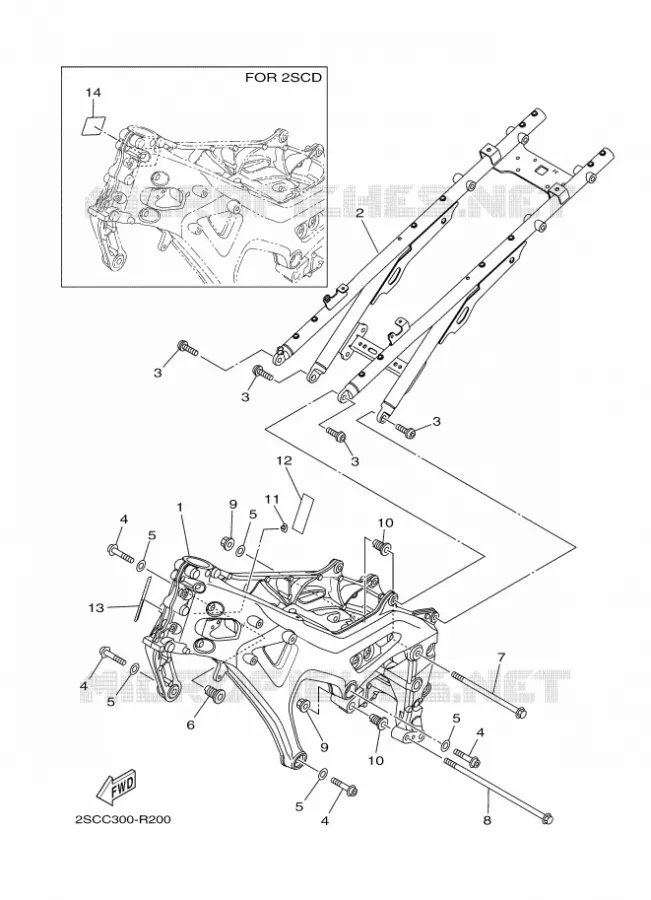 CADRE Yamaha MOTO 900 2016 MT  MT09TRA