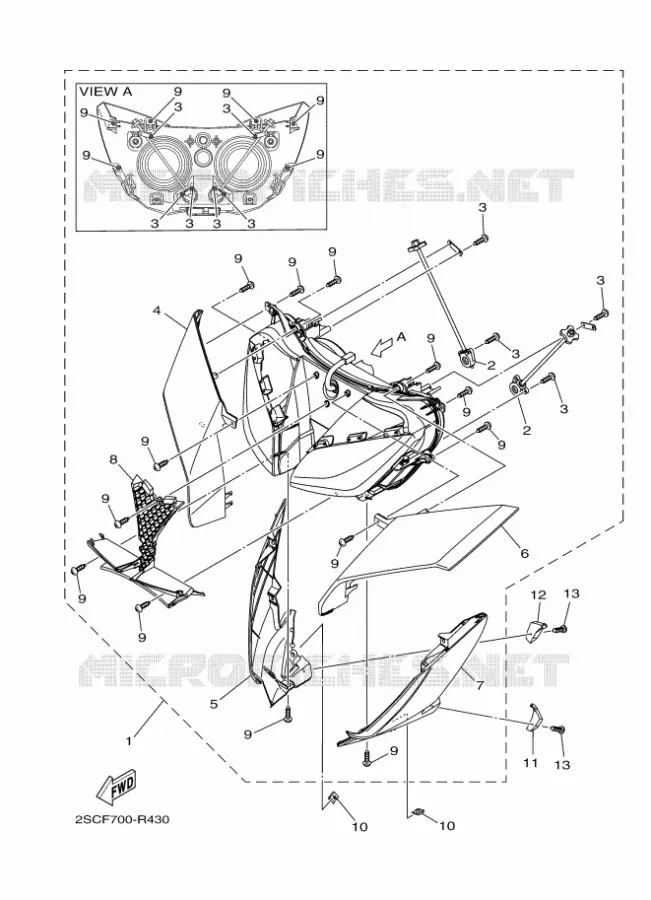 PHARE  Yamaha MOTO 900 2016 MT  MT09TRA
