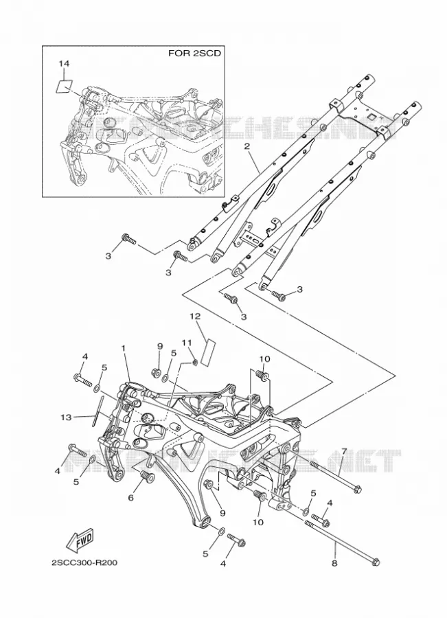 CADRE Yamaha MOTO 900 2016 MT  MT09TRA