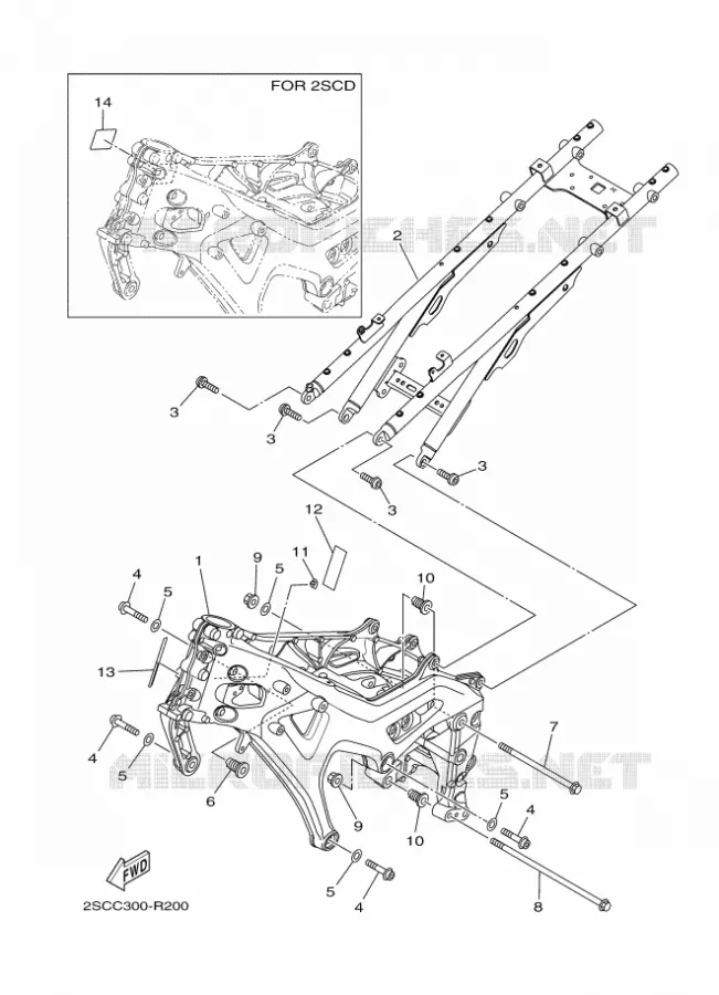 CADRE Yamaha MOTO 900 2016 MT  MT09TRA