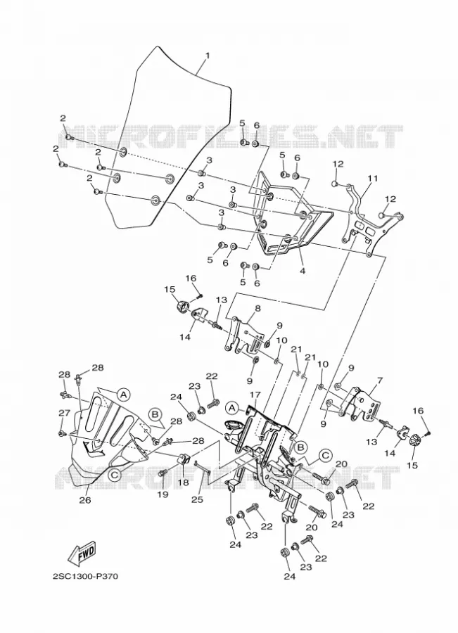 PARE BRISE Yamaha MOTO 900 2016 MT  MT09TRA